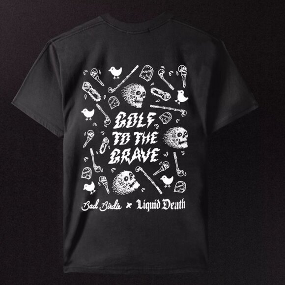 NWT Bad Birdie X Liquid Death Men's Golf To The Grave Graphic T- Shirt Small - Picture 5 of 6